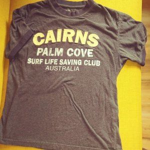 Between the Flags CAIRNS Palm Cove Auss Surf Club short-sleeve Gray T-shirt Sz S
